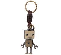 Zerodis Vintage-Mini-Roboter-Schlüsselanhänger, Retro-Metall-Punk-Stil, Leder, Handgewebte Schlüsselanhänger, Taschenanhänger, Dekorationen, Geschenke für Familie, Freunde, Geburtstag,