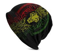 zerosevenee Jamaikanische Rasta Reggae Judah Löwe Beanie Mütze für Herren/Damen, Slouchy Beanie Skull Cap Winter Stretch Acryl Strickmütze, König der Löwen von Juda Rasta Rastafari Jamaica Reggae,