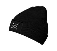 zerosevenee Lustiges Golf-Mütze, sportliches Muster, Slouchy Beanie für Damen und Herren, Winter, Strickmütze, weich, warm, Totenkopfmütze, Unisex, Golfmuster: h000000000000000002, Einheitsgröße