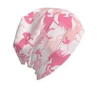 zerosevenee Niedliche Slouchy Beanie, Chemo-Strickmütze, lässig, Krebs, Kopfbedeckung, Strickmütze, dünne Schädelmütze für Männer und Frauen, Camo Mädchen Einhörner, Einheitsgröße