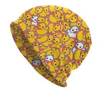 zerosevenee Slouchy Beanie-Mütze, Stretch-Chemo-Kopfbedeckung, leichte Laufmütze für Damen, Herren, Jungs, Lustige süße Ente, Einheitsgröße