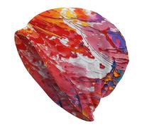 zerosevenee Slouchy Beanie-Mütze, Stretch-Chemo-Kopfbedeckung, leichte Laufmütze für Damen, Herren, Jungs, Abstrakte Malerei, Einheitsgröße