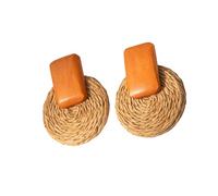 Zersetzbare Sisal-Ohrringe, einzigartig, raues Gesicht, ethisch, modisch, Highlight, Sisal, Circular, Wie beschrieben, Wie beschrieben