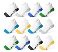 ZERULETS Jungen Sneaker Socken 12 Paar Kinder Baumwolle Sportsocken Bunte Knöchelsocken Schwarz Weiß mit atmungsaktivem Netz und Fußstütze für Schule Sport Alltag Alter 1-14 Jahre