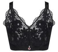 ZESLIV Damen BH Minimizer ohne Bügel große größen 115F Schwarz Push Up BH ultradünn Vollschalen BH Frauen Wohlfühl Bustier Spitzen Strass Bra