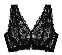 ZESLIV Damen BH Minimizer Push Up BH ohne Bügel Schwarz 110D große größen ultradünner Bralette Spitzen Wohlfühl Bustier