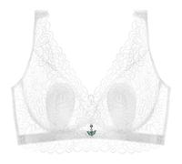 ZESLIV Damen Minimizer BH mit Bügel Weiß 115C Große Größen BH Ungefütterter Vollschalen Spitze Bustier Push up BH Breite Träger