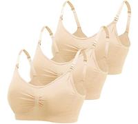 ZESLIV Damen Nahtloser Still-BH aus Baumwolle 3er Pack Schwangerschafts BH Hautfarbe Ohne Bügel Mutterschaft BH