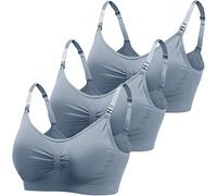 ZESLIV Damen Nahtloser Still-BH aus Baumwolle 3er Pack Schwangerschafts BH Ohne Bügel Mutterschaft BH