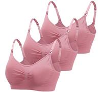 ZESLIV Damen Nahtloser Still-BH aus Baumwolle 3er Pack Schwangerschafts BH Rosa Ohne Bügel Mutterschaft BH