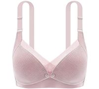 ZESLIV Damen Nahtloser Still-BH Vorderverschluss aus Baumwolle Rosa 75B Schwangerschafts BH Ohne Bügel Mutterschaft BH
