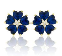 ZEYLA vergoldete Ohrringe für Damen Silber 925/585 - Blumen, romantischer Schmuck mit Zirkonia - als Geschenk, Silber mit 14 Karat Gold