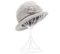 ZffXH Wintermütze cloche aus Wolle cloche, gestrickt, 1920 Vintage Bowler glockenhut, Kirche, strickmütze, melone, Fischerhut für Damen,bucket hat