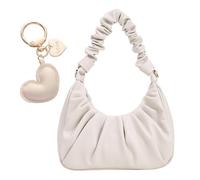 ZGDEIWGF 1 Cloud-Faltentasche, 1 Liebesanhänger, Damen-Achseltasche Mit Verstellbarem Schultergurt, Elegante Pendlertasche, Umhängetasche Mit Magnetschnalle