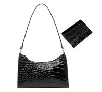 ZGDEIWGF 1 Schwarze Achseltasche, 1 Münzgeldbörse, Strukturierte Umhängetasche, Damenhafte Handtasche, Modische Pendlertasche, Handtasche Mit Großem Fassungsvermögen, Geeignet Zum Pendeln Und Dating