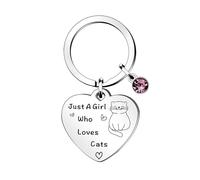 ZGDEIWGF 1 Stück Katzen-Schlüsselanhänger, Silber, Modern, Unisex, Tier