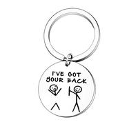 ZGDEIWGF 1 Stück Lustiger Schlüsselanhänger, Freundschafts-Schlüsselanhänger, „I'Ve Got Your Back“ Edelstahl-Schlüsselanhänger, Kreativer Strichmännchen-Schlüsselanhänger, Geschenk Für Gute Freunde