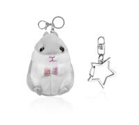 ZGDEIWGF 1 Stück Plüsch-Schlüsselanhänger, 1 Stück Stern-Schlüsselanhänger, Hamster-Schlüsselanhänger, Handtaschen-Schlüsselanhänger, Rucksack-Zubehör