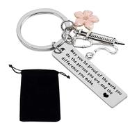 ZGDEIWGF 1 Stück Schlüsselanhänger, 1 Stück Flanelltasche, Geschenk Für Krankenschwester, Stethoskop-Schlüsselanhänger, Mädchen-Geburtstags-Schlüsselanhänger