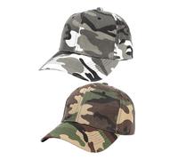 ZGDEIWGF 2 Stück Camouflage-Baseballmützen, Kinder-Baseballmützen, Snap-Back-Verstellbarer Sonnenhut, Outdoor-Sonnenhut, Atmungsaktiver Sporthut, Sommer-Freizeithut