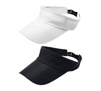 ZGDEIWGF 2 Stück Sport-Sonnenhut, Atmungsaktiver Hohler Zylinder, Schnell Trocknende Mesh-Baseballkappe, Sonnenhut Mit Breiter Krempe, Damen-Pferdeschwanz-Baseballkappe, Verstellbarer Sonnenschutzhut