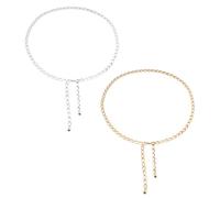 ZGDEIWGF 2 Stück Taillenkette Für Damen, Modische Metall-Taillenkette, Verstellbare Boho-Taillenkette, Goldener Und Silberner Kettengürtel, Kettengürtel Für Damen, Gürtel Für Kleid