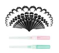 ZGDEIWGF 50 Stück Ohr-Expander, 2 Stück Piercings, Schwarze Ohrkegel, Acryl-Ohrmuschel, Gepiercte Ohr-Expander Für Das Andere Geschlecht, Spitze Kegel-Ohr-Expander, Ohr-Expander, Piercing-Schmuck