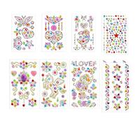 ZGDEIWGF Strassstein, Mehrfarbig, 10 Stück, Liebes-Strasssteine, Glitzeraufkleber, DIY-Strasssteinzubehör, Hut-Glitzer-Diamant-Patches
