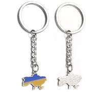 Zghhc Ukraine Karte Schlüsselanhänger Edelstahl Schlüsselanhänger Ukraine Tasche Schlüsselanhänger Anhänger Ethno-Stil Flagge Schlüsselanhänger Zubehör