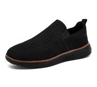ZGPWZWL Schuhe Herren Slipper Slip on Sneaker Loafer Mokassins Leichte Sommerschuhe Anzugschuhe Atmungsaktive Business Freizeitschuhe Schlupfschuhe,Schwarz,EU46