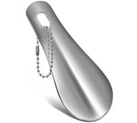 ZGXNYI Schuhlöffel Lang Easy Carry Mini schwarzer Schuhlöffel aus Metall und Edelstahl, tragbarer Schlüsselanhänger, Zubehör, Hilfswerkzeug(Ivory)