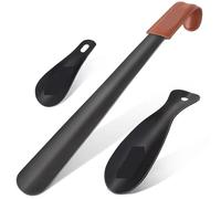 ZGXNYI Schuhlöffel Lang Schuhlöffel, extra lange Hörner, schwarzes Metall, Löffelform, Heber, Schuhe, Zubehör(3pc)