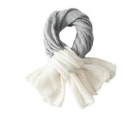 ZGYOZMNG Damen-Kaschmirschal, warm, gestrickt, Farbblock-Patchwork-Design, strukturierte Schals (Grau, Einheitsgröße)