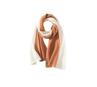 ZGYOZMNG Kaschmirschal, durchbrochenes Muster, zweifarbig, Patchwork-Schal, Stola, Kaschmir-Damenschal, 160 x 35 cm (Taupe und Kürbisorange, Einheitsgröße) (Kürbisorange und Weiß, Einheitsgröße)