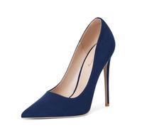 Zhabtuc Elegante und Bequeme Damen-Pumps aus Wildleder - 12 cm hohe Spitze High Heels für Hochzeiten, Partys und Festliche Anlässe, Marineblaues Wildleder, 40.5 EU