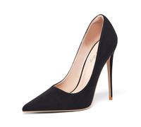 Zhabtuc Elegante und Bequeme Damen-Pumps aus Wildleder - 12 cm hohe Spitze High Heels für Hochzeiten, Partys und Festliche Anlässe, schwarzes Wildleder, 40.5 EU