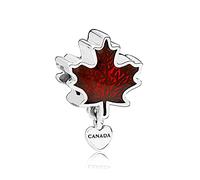 ZHANGCHEN 925 Sterling Silber Perle Red Maple Leaf Kanada Dangle Charm Fit Mode Frauen Pandora Armband Armreif Geschenk DIY Schmuck