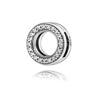 ZHANGCHEN 925 Sterling Silber Reflections Circle Pave Clip Charms, fit Reflections Armband Geschenk für DIY Schmuck