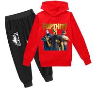 zhaojiexiaodian Sportanzug für Kinder mit 3D-Cartoon-Print,Freizeitpullover für Kinder Hoodie + Hose (DE/NL/SE/PL, Numerisch, 120, Regular, Rot (A))