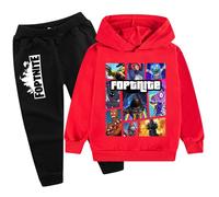 zhaojiexiaodian Sportanzug für Kinder mit 3D-Cartoon-Print,Freizeitpullover für Kinder-Hoodie + Hose (DE/NL/SE/PL, Numerisch, 170, Regular, Rot B)