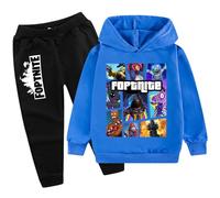 zhaojiexiaodian Sportanzug für Kinder mit 3D-Cartoon-Print,Freizeitpullover für Kinder Hoodie + Hose (DE/NL/SE/PL, Numerisch, 130, Regular, Blau B)