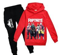 zhaojiexiaodian Sportanzug für Kinder mit 3D-Cartoon-Print,Freizeitpullover für Kinder-Hoodie + Hose (DE/NL/SE/PL, Numerisch, 140, Regular, Rot)