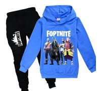 zhaojiexiaodian Sportanzug für Kinder mit 3D-Cartoon-Print,Freizeitpullover für Kinder，Hoodie + Hose (DE/NL/SE/PL, Numerisch, 130, Regular, Blau)