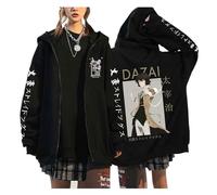 zhedu Bungou Stray Dogs Plus Size Zip Up Pullover Japan Anime Manga Hoodies Unisex Teenager Harajuku Drop Shoulder Lässige Hip Hop Streetwear (Color 04,XS)