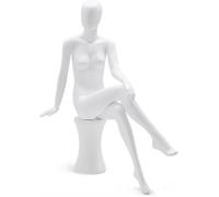 ZHENCHAO Schneiderpuppe, Ganzkörper-Schneiderpuppe, robuste weiße Kunststoff-Schneiderpuppe mit Kopf, Kleiderpuppe für Damenbekleidung, Größe Style4, ideal für Einzelhandel und Modeschauen
