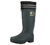 ZHENSI Gummistiefel Für Herren Warme Regenstiefel Plüschfutter Beam Port wasserdichte rutschfeste Angel-Arbeitsstiefel,Grün,45 EU