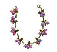 ZHGFXIN Buntes Perlenarmband Mit Pflanzenblättern Süße Cranberry Charm Armbänder Armband Für Frauen Mädchen Party Geburtstag Schmuck Geschenk Perlenarmbänder Für Frauen