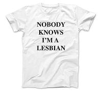 ZHIXI FP Nobody Knows I'm A Lesbian As Worn by Axl Rose Graphic Tee Printed T-Shirt Fashion Shirt for Men White WhiteL