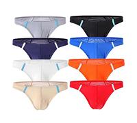 Zhiyao 8er Pack Herren Jockstrap String Tanga Men's Fashion Slips Set Classic Slip Dessous für Männer Sexy Ice Silk Unterwäsche Low-Rise Unterhose