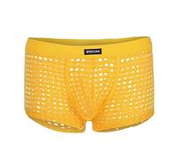 Zhiyao Boxershorts Baumwolle Herren Basic Slip Transparent Atmungsaktives Männer Unterwäsche Mesh Unterhosen Men Retroshorts Boxer
